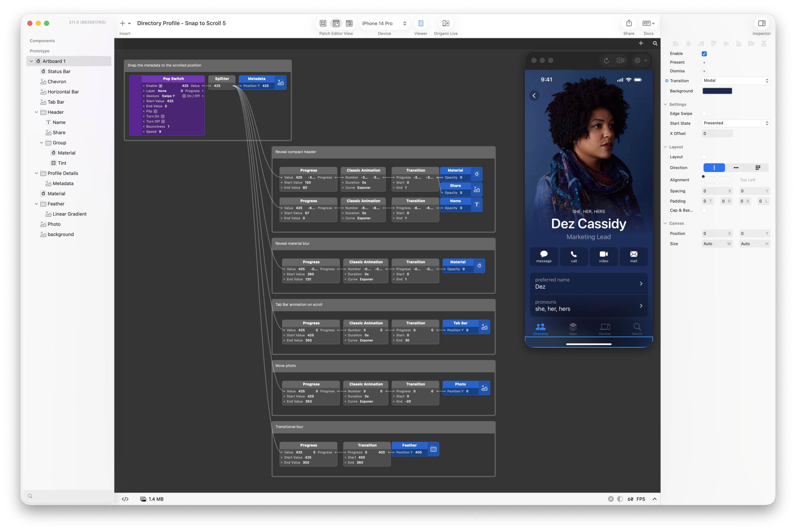 Origami Studio – Screenshot